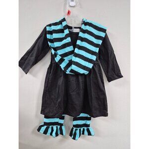 Black & Blue Striped Ruffle Legging 3 PIECE Set For Girls Size 3T